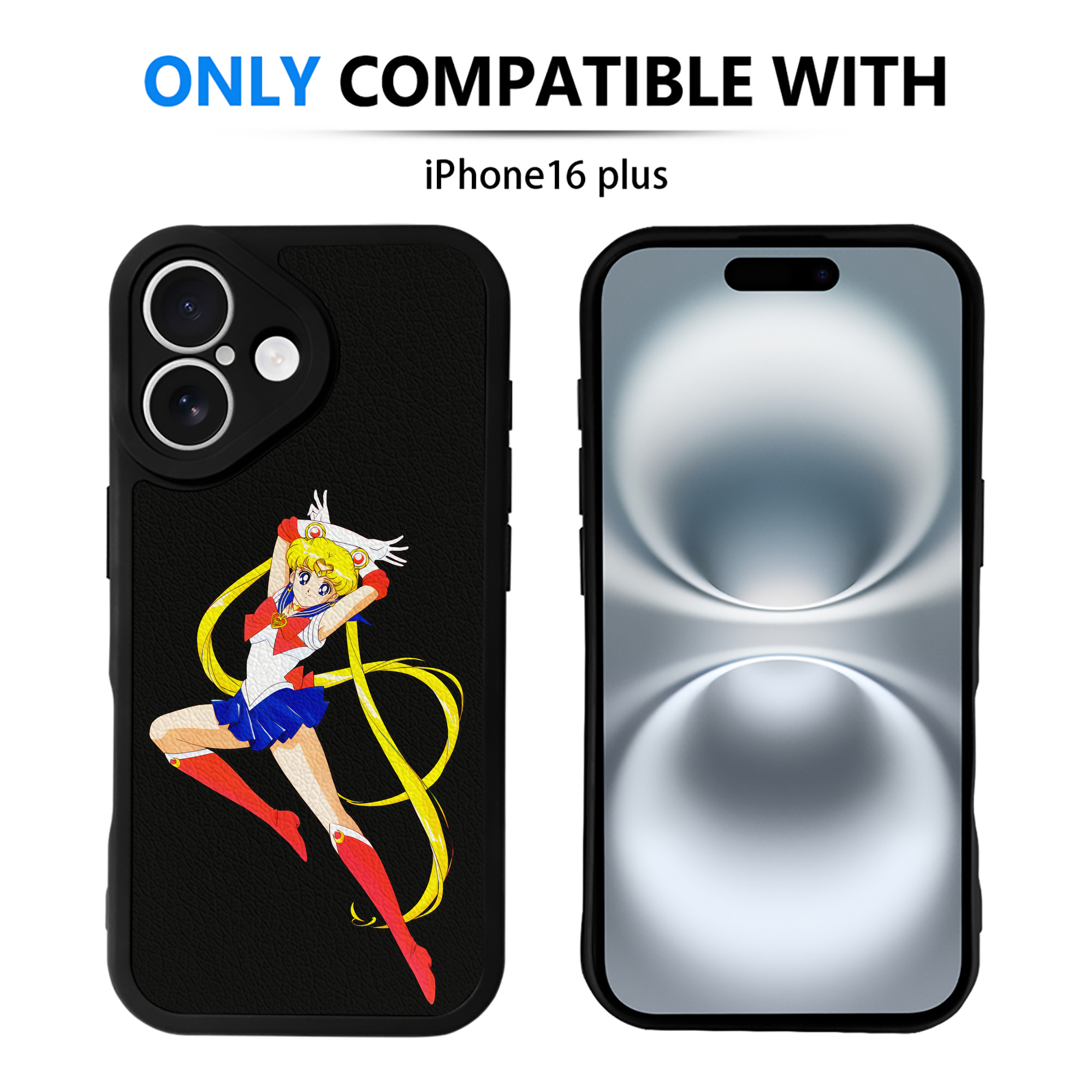 （画像用） 美少女戦士セーラームーン 月野 うさぎ つきの うさぎ Sailor Moon Tsukino Usagi 【iPhone 16シリーズ対応】シリコンスマホケース（レザー調） 材質：シリコン